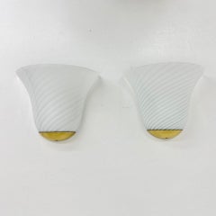 Set of 2 J.T. Kalmar swirl Murano glass wall lamp sconce , 1970s