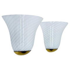 Set of 2 J.T. Kalmar swirl Murano glass wall lamp sconce , 1970s