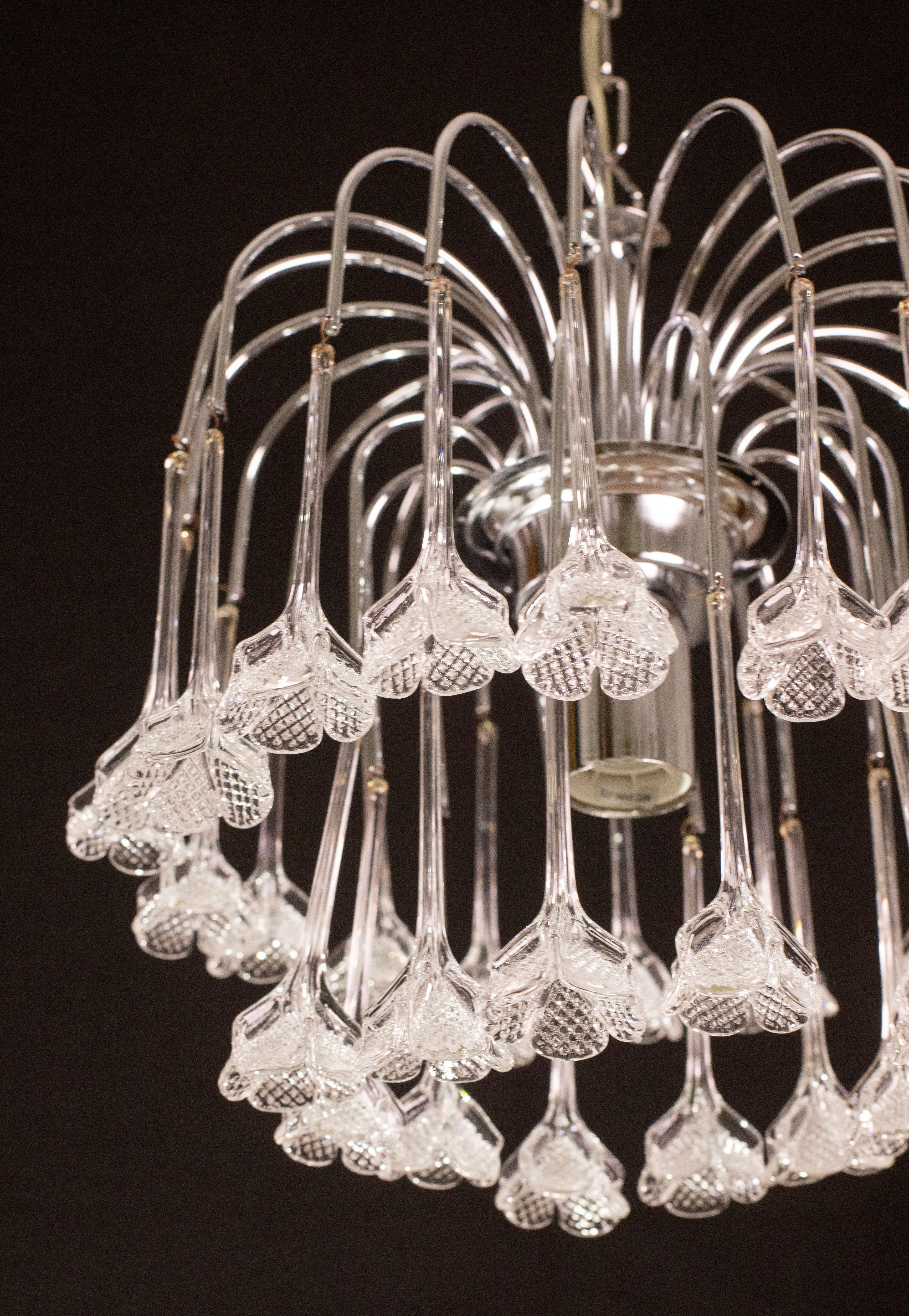 Set of 2 Julia Roberts, Vintage White Murano Chandelier, 1980s For Sale 4