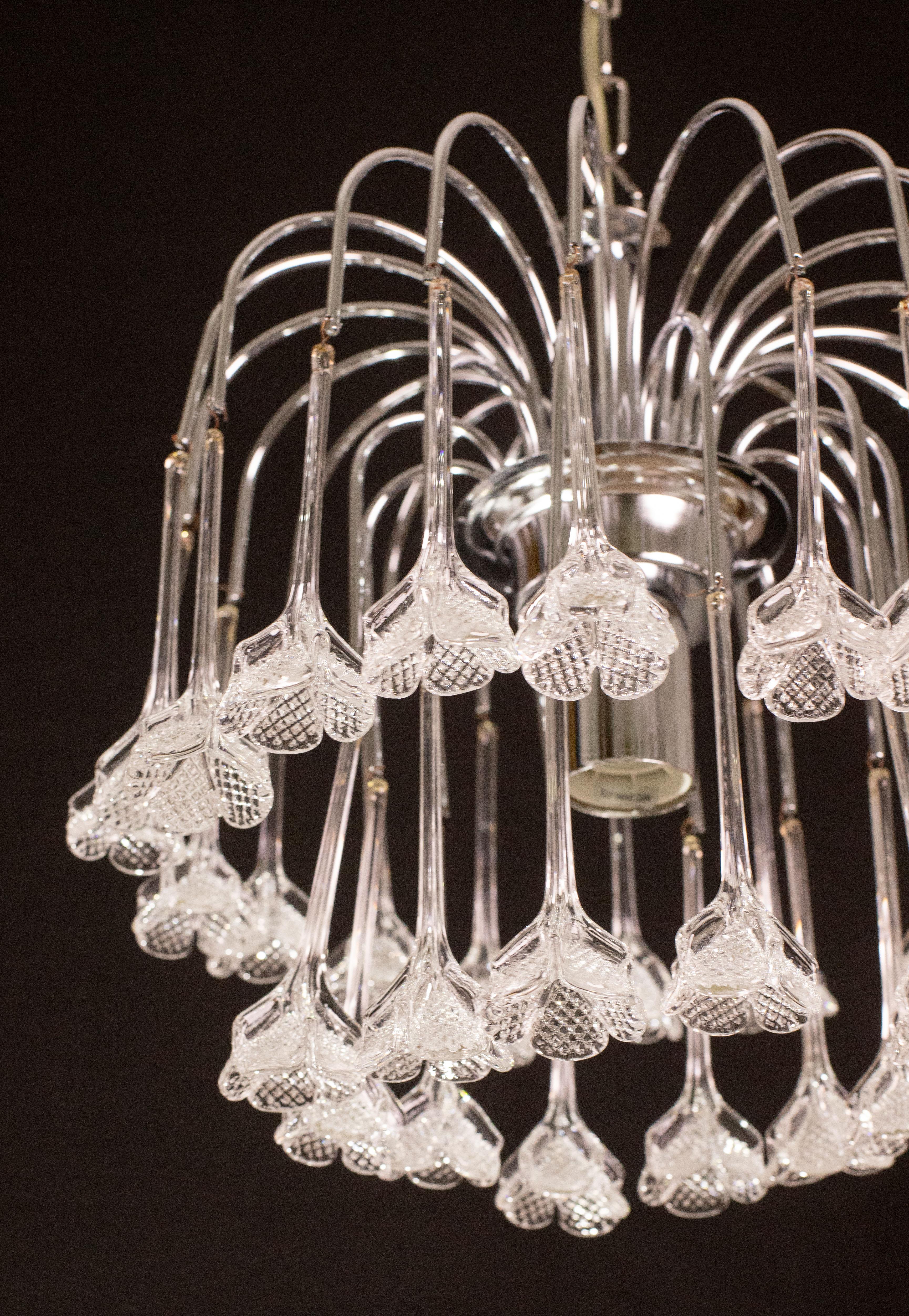 Set di 2 lampadari Julia Roberts, Vintage White Murano, anni '80 in vendita 4