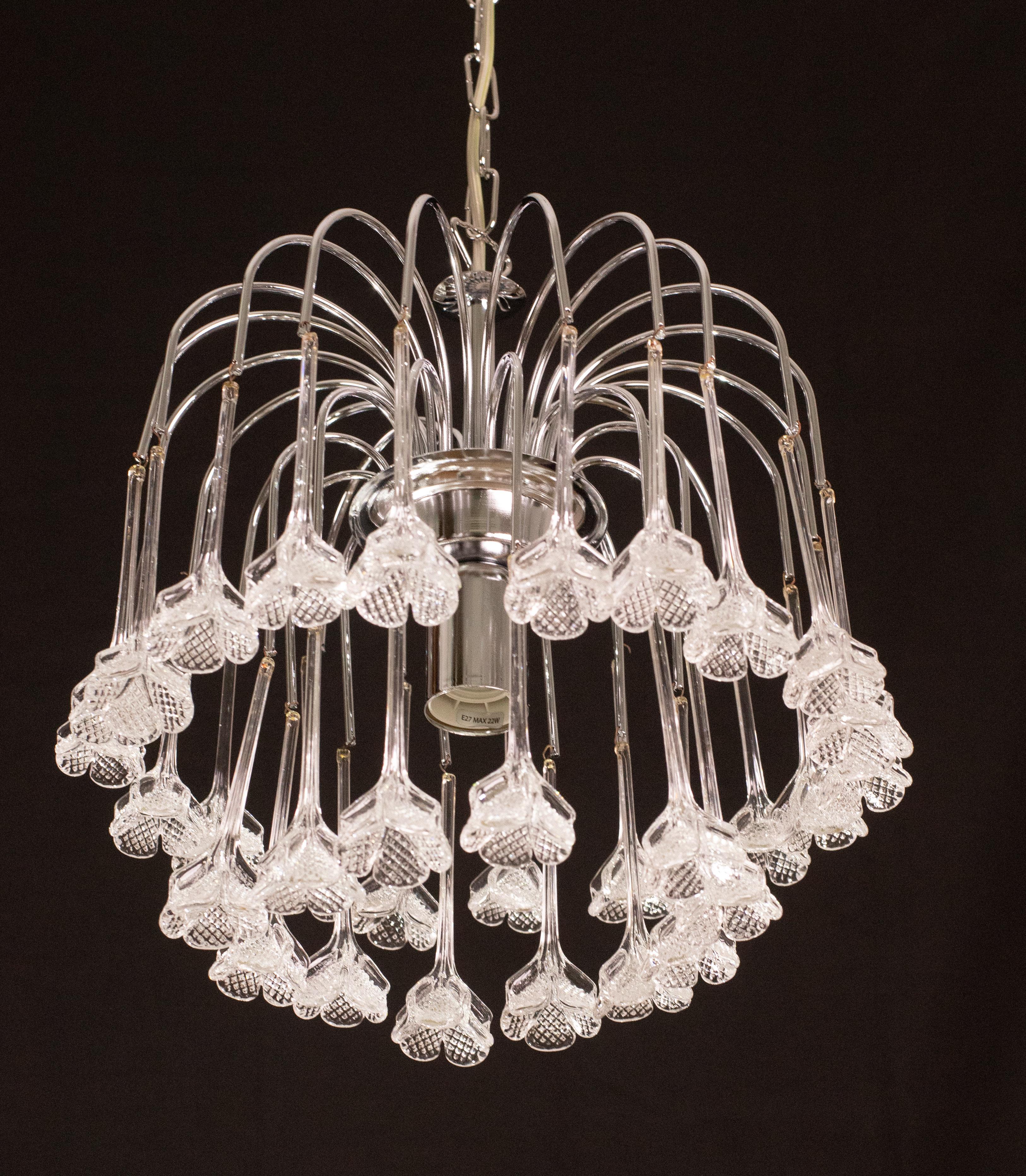 Set of 2 Julia Roberts, Vintage White Murano Chandelier, 1980s For Sale 6