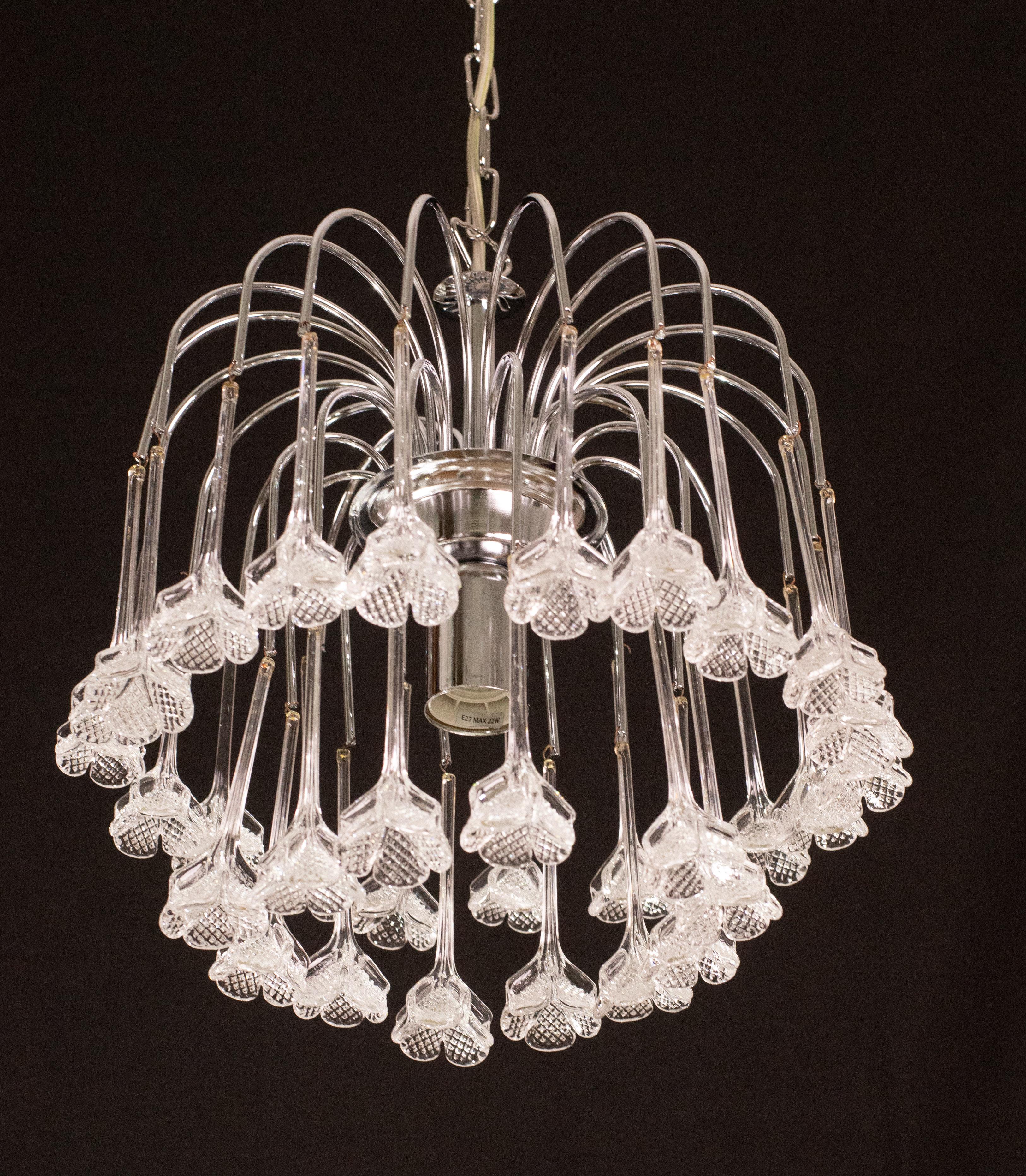 Set di 2 lampadari Julia Roberts, Vintage White Murano, anni '80 in vendita 6