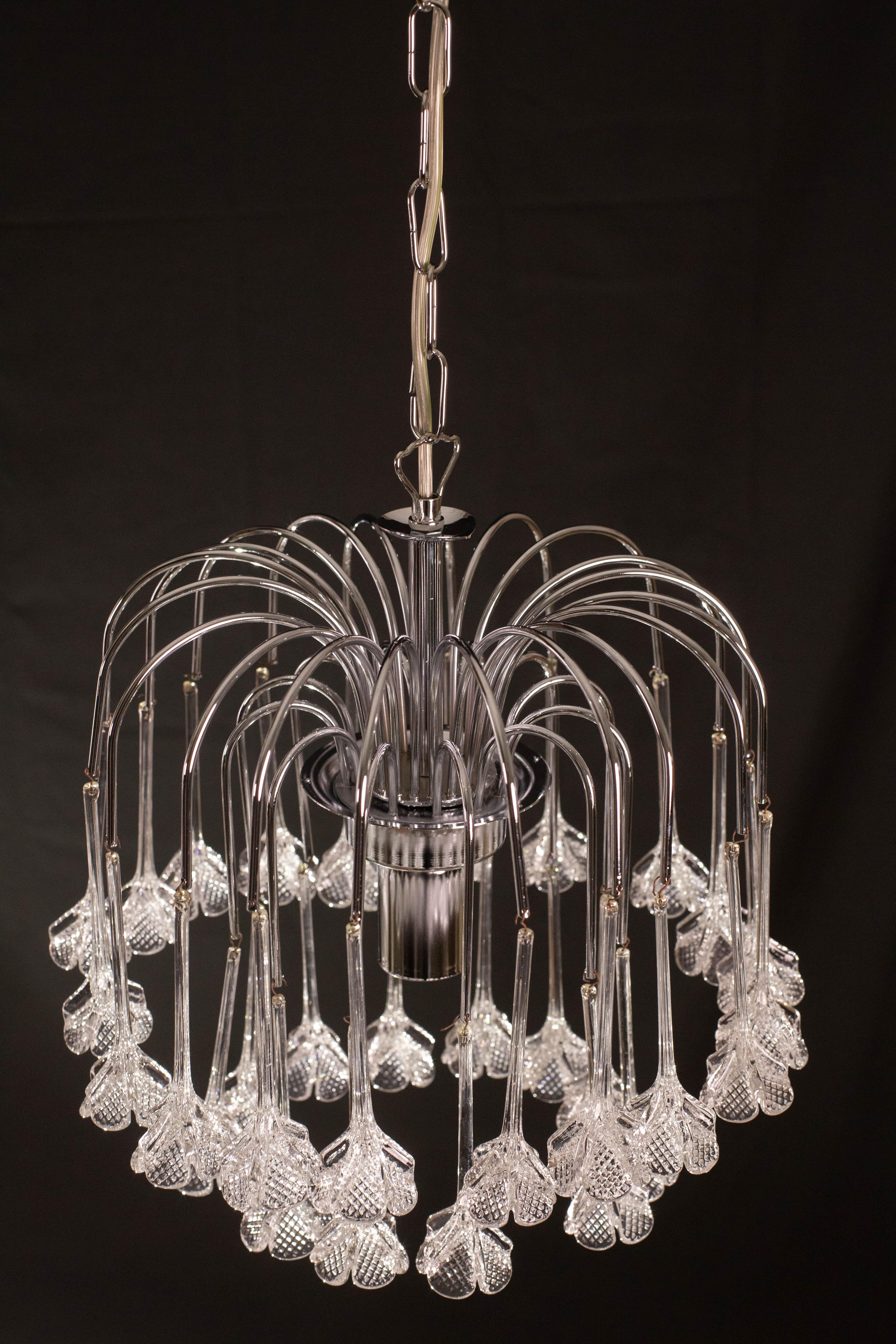 Set of 2 Julia Roberts, Vintage White Murano Chandelier, 1980s For Sale 8