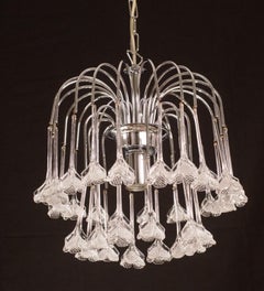 Set of 2 Julia Roberts, Vintage White Murano Chandelier, 1980s