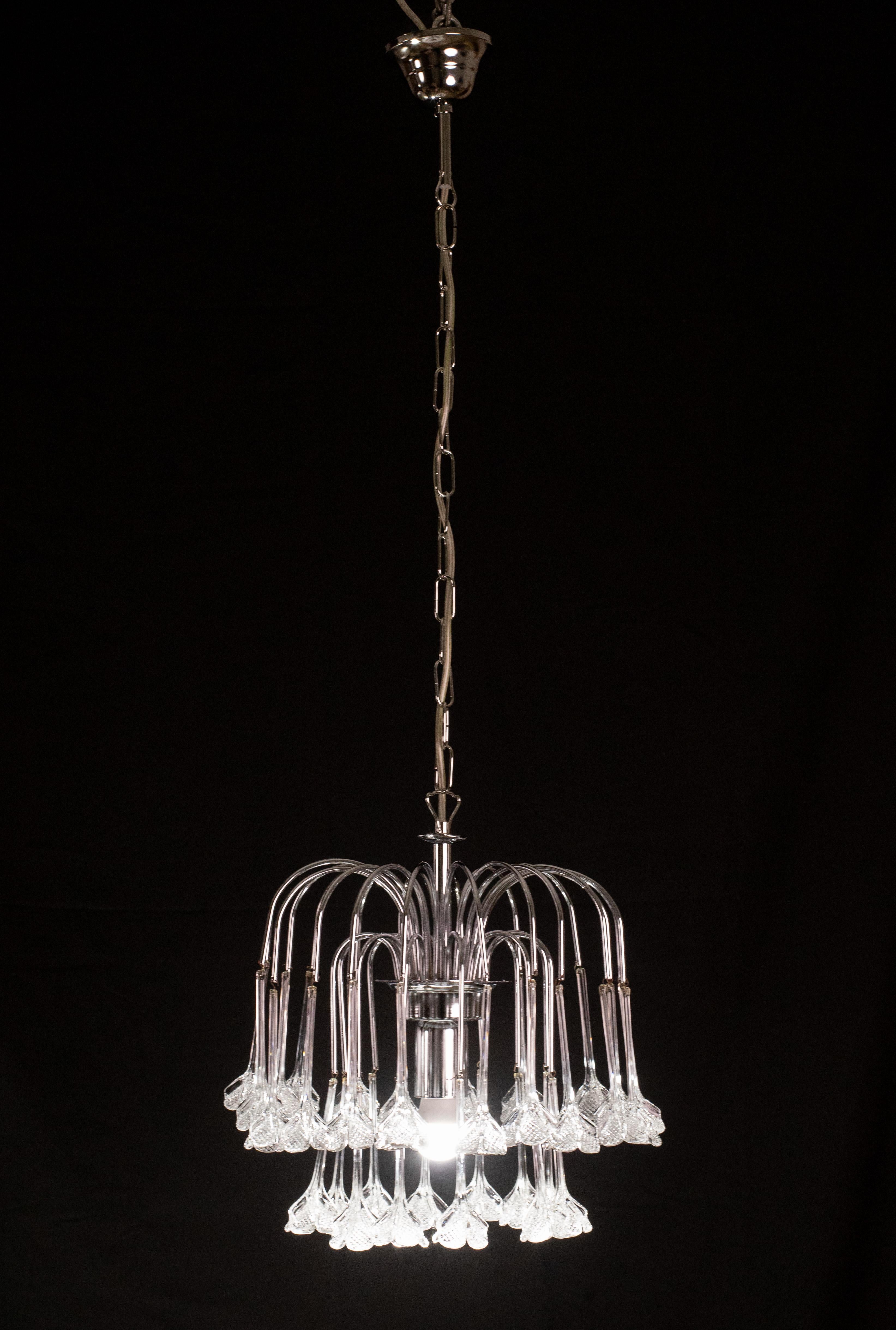 European Set of 2 Julia Roberts, Vintage White Murano Chandelier, 1980s For Sale