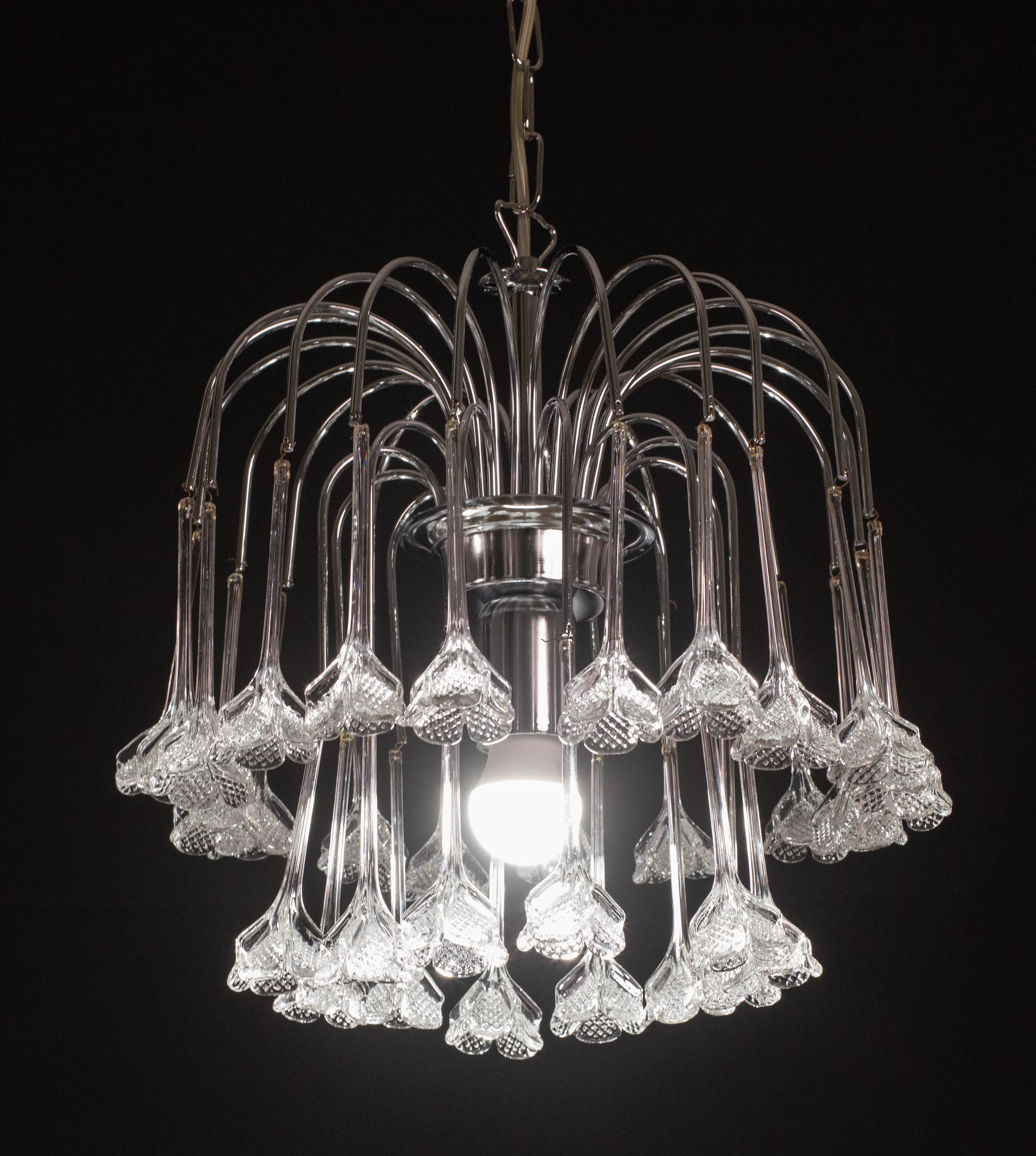 Set of 2 Julia Roberts, Vintage White Murano Chandelier, 1980s In Good Condition For Sale In Roma, IT