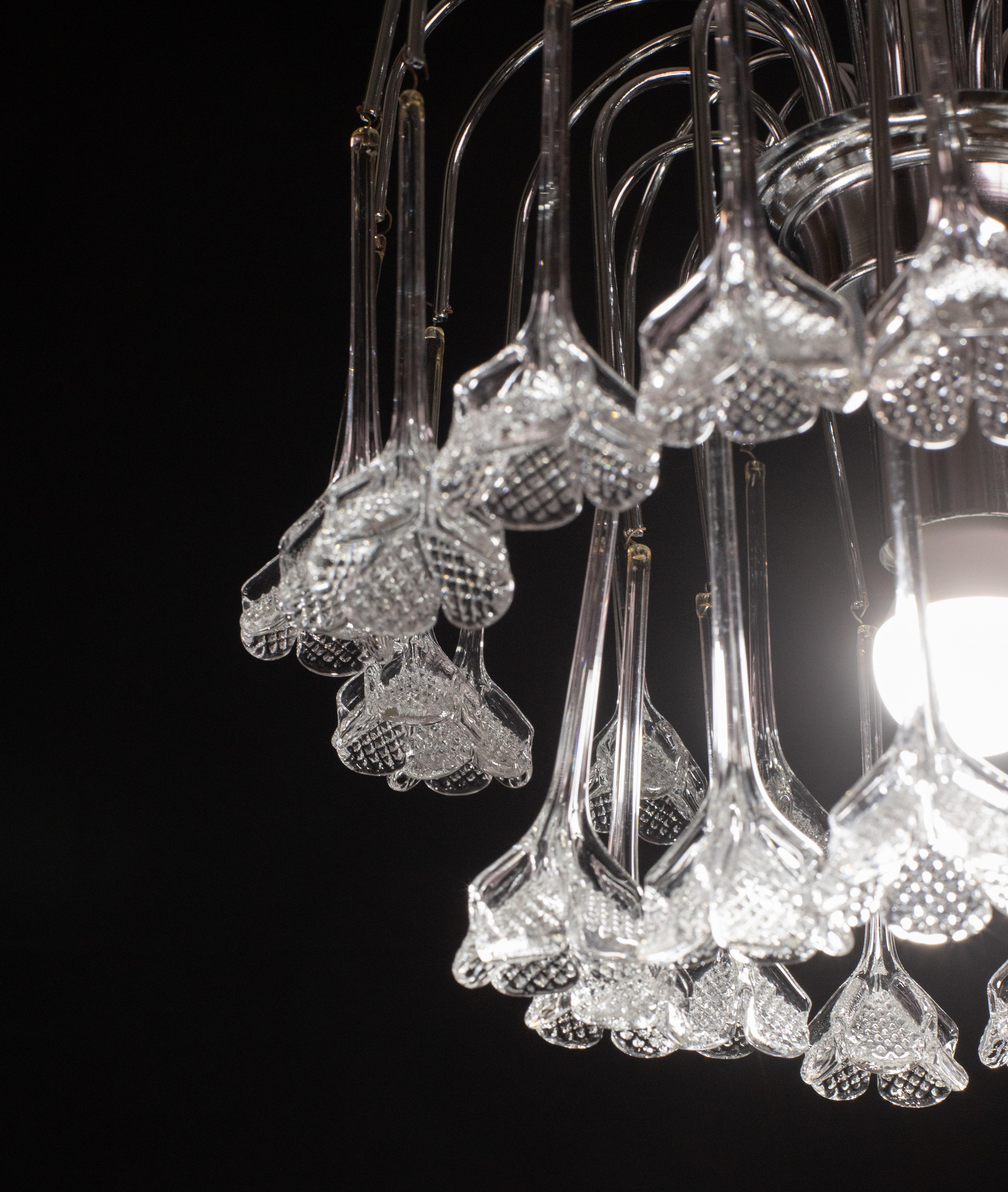 Set di 2 lampadari Julia Roberts, Vintage White Murano, anni '80 in vendita 1