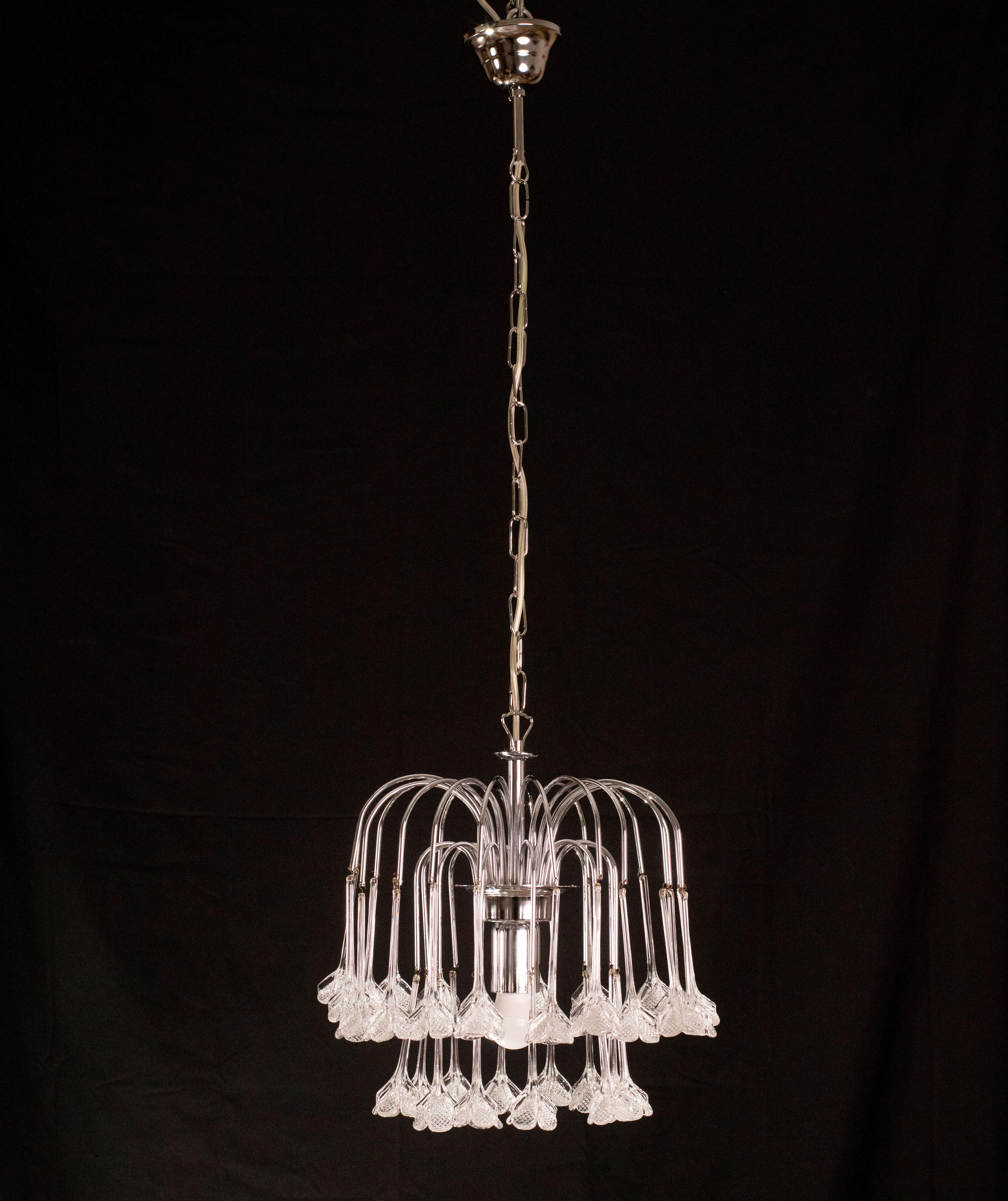 Set di 2 lampadari Julia Roberts, Vintage White Murano, anni '80 in vendita 3