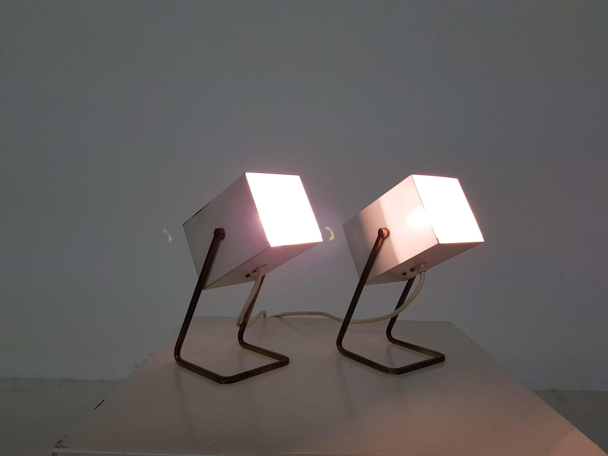 Set of 2 “Kaiser Leuchten” Model 45097 Table Lights, Germany, 1960s In Good Condition In Amsterdam, NL