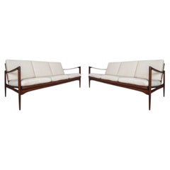 Set of 2 Kandidaten 3 Seater Sofas, Ib Kofod-Larsen, Olof Person, Sweden, 1962