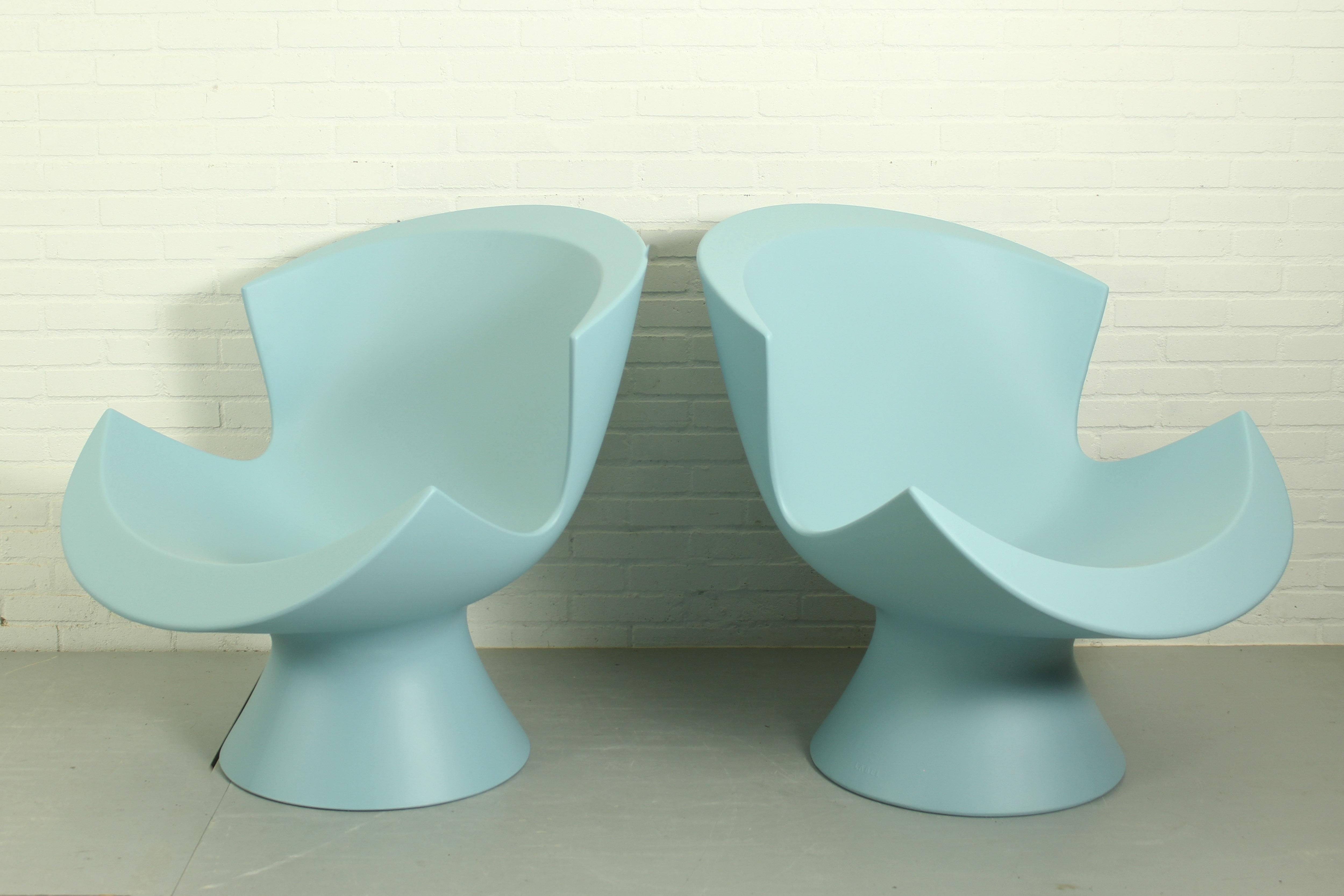 Contemporary Set of 2 Karim Rashid Kite Lounge Chairs for Label, 2004 For Sale