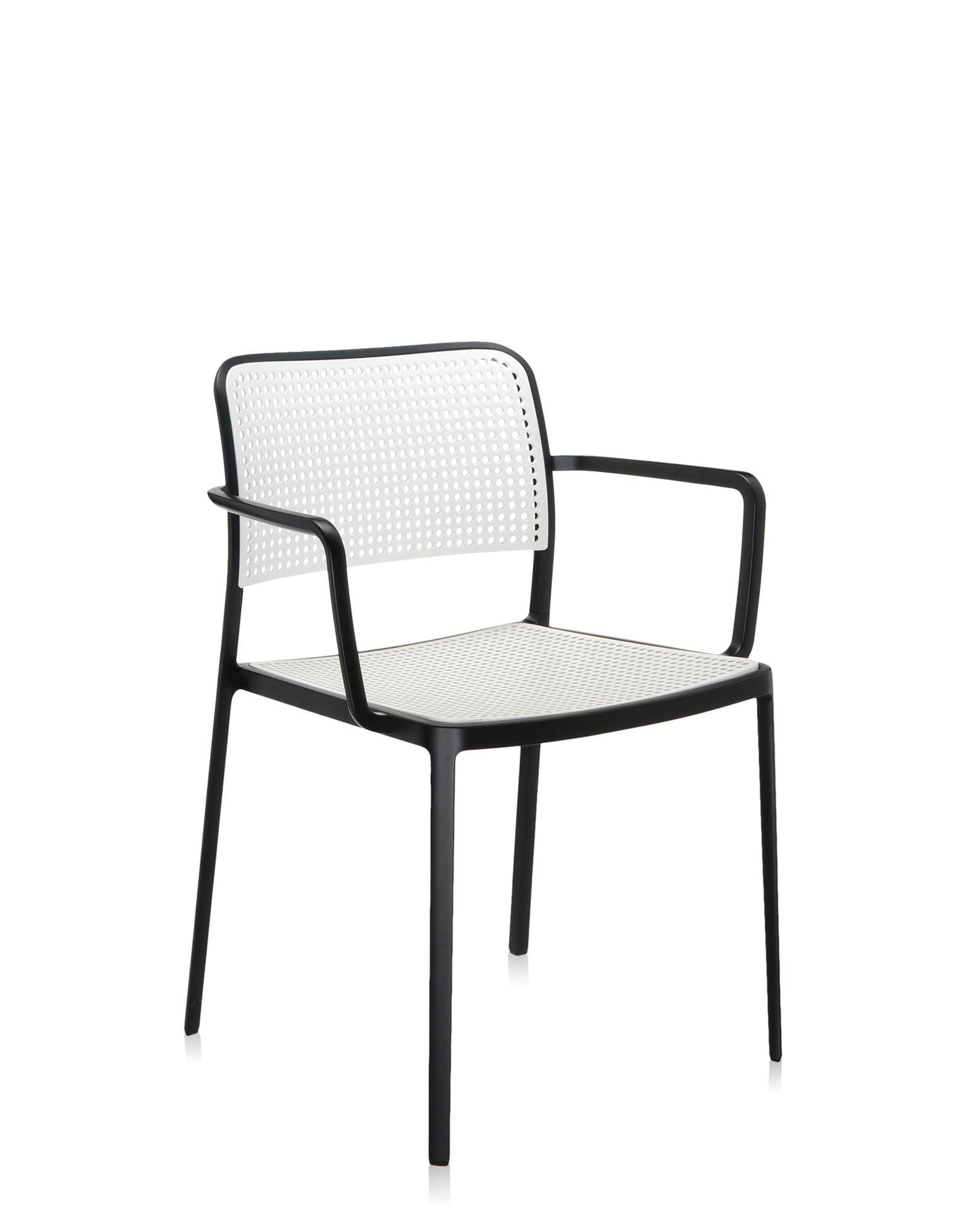 Italian Set of 2 Kartell Audrey Chair by Piero Lissoni in Black & White For Sale