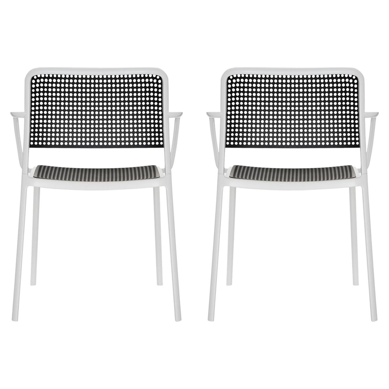 Set of 2 Kartell Audrey Chair by Piero Lissoni in Black & White