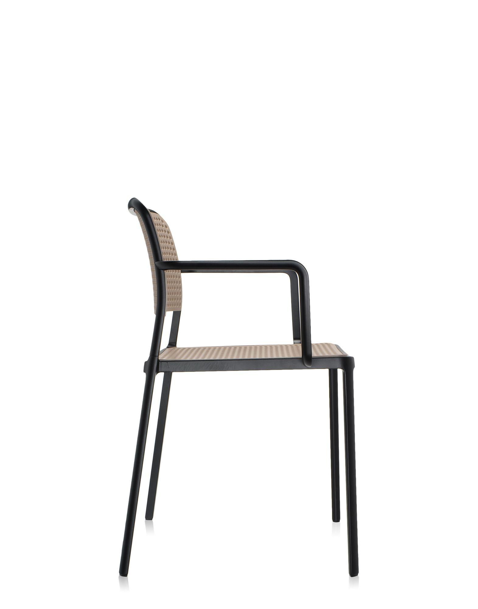 Moderne Ensemble de 2 chaises Kartell Audrey de Piero Lissoni en sable en vente