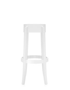 Set of 2 Kartell Charles Ghost Large Stools in Glossy White by Philippe Starck