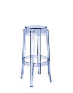 2er-Set Kartell Charles Ghost Große Hocker in pulverblau von Philippe Starck