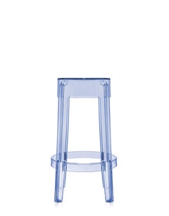 2er-Set Kartell Charles Ghost Medium Hocker in pulverblau von Philippe Starck