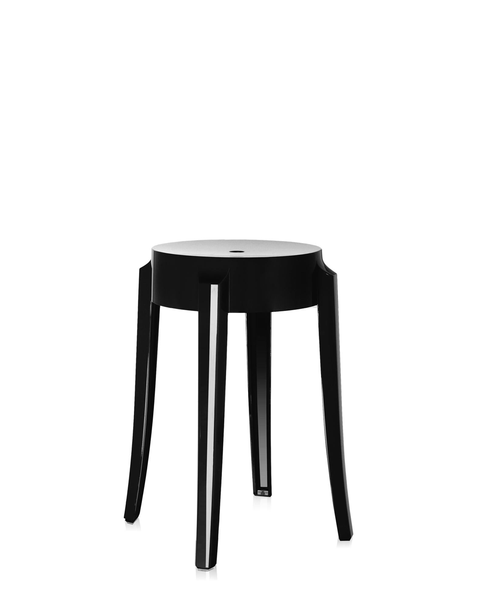 Set of 2 Kartell Charles Ghost Small Stools in Amber by Philippe Starck For Sale 6