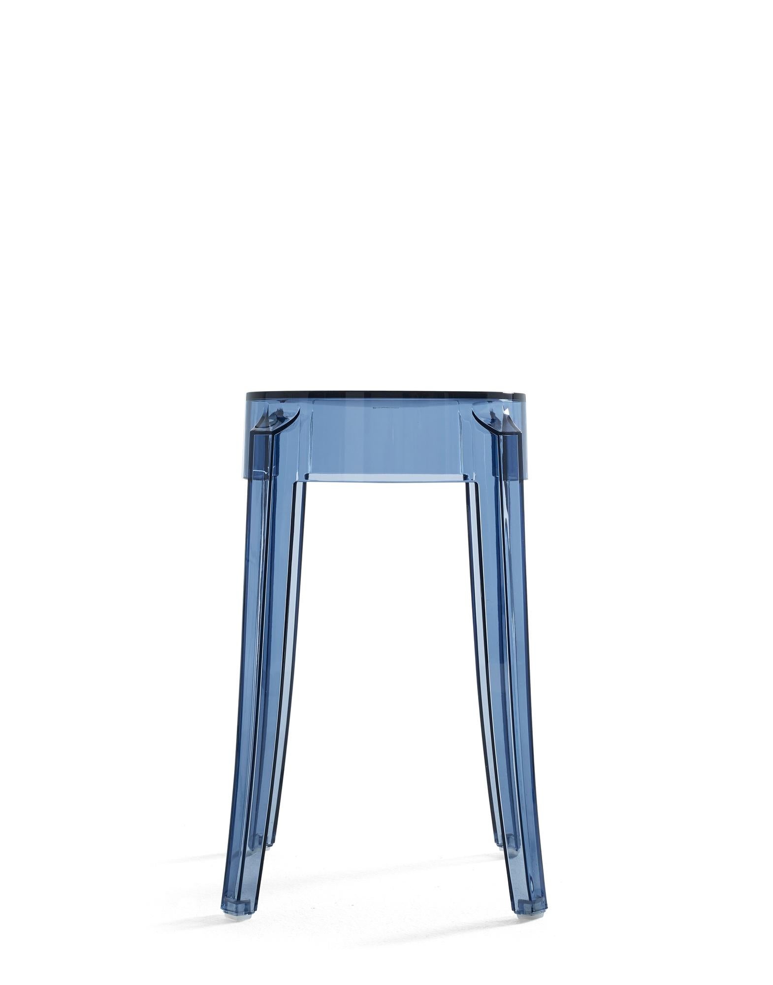 italien Ensemble de 2 tabourets Kartell Charles Ghost en ambre de Philippe Starck