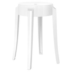 Set of 2 Kartell Charles Ghost Small Stools in Glossy White by Philippe Starck