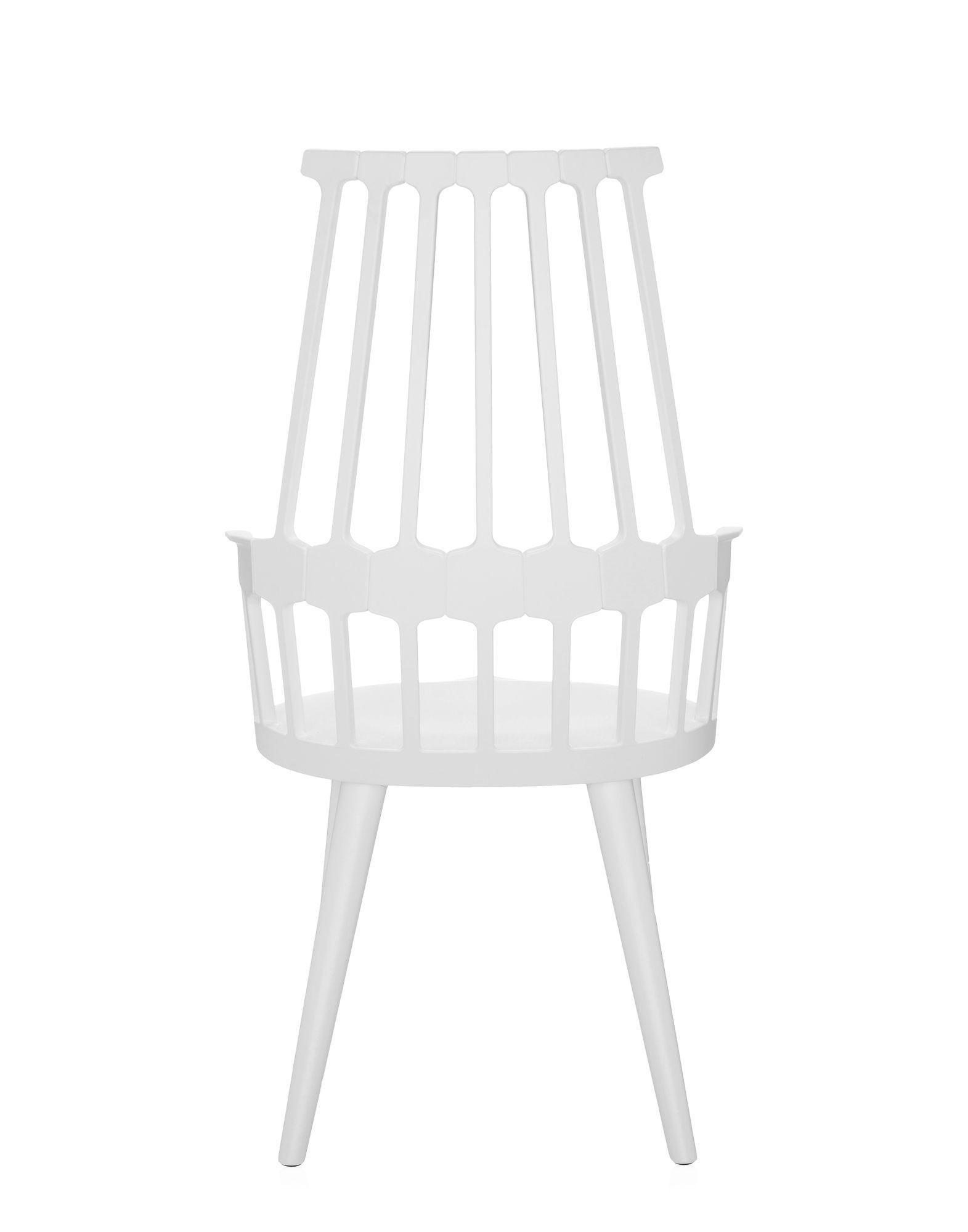 Set of 2 Kartell Comback Chairs in White with White Legs by Patricia Urquiola In New Condition In Brooklyn, NY