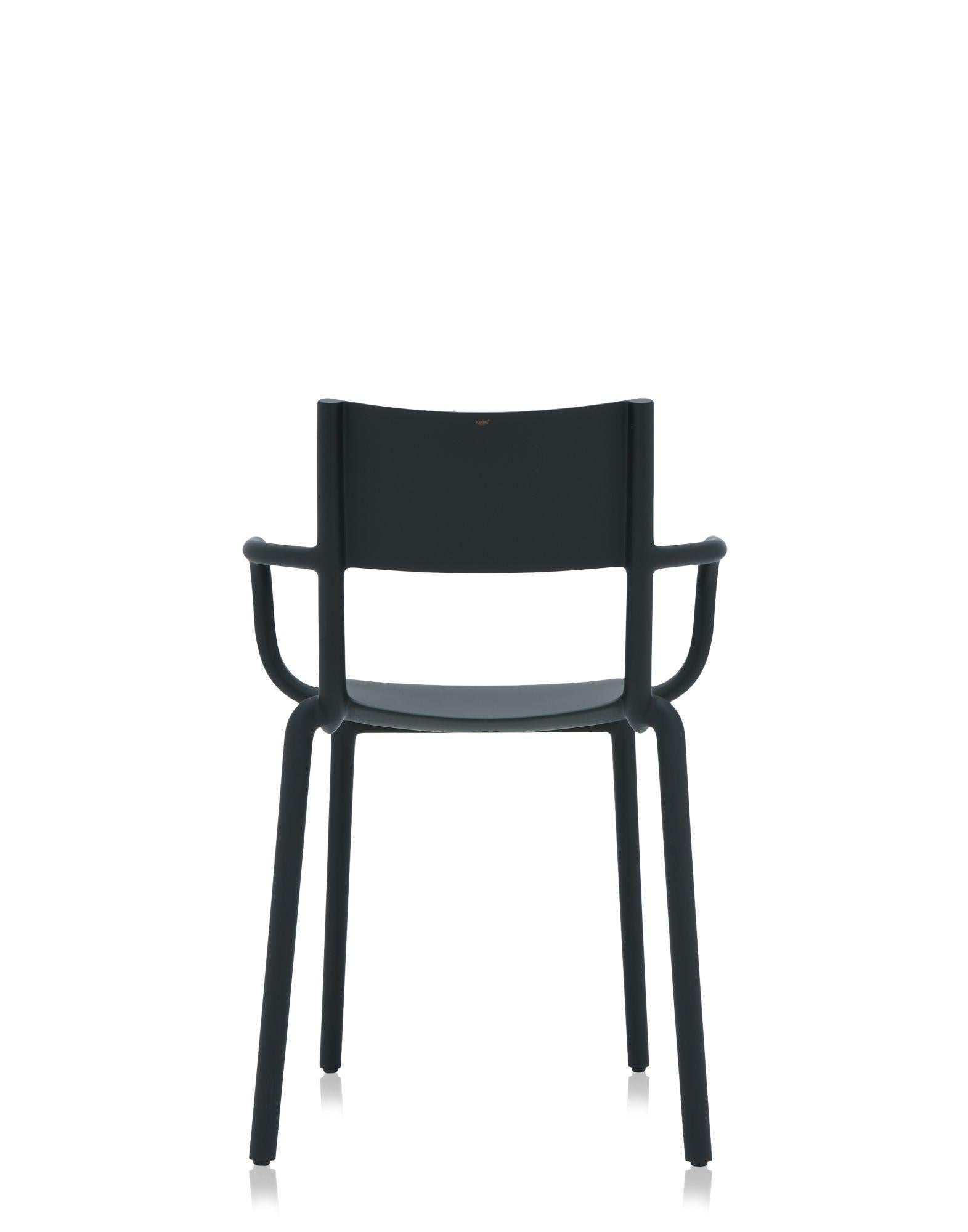 Modern Set of 2 Kartell Generic A Chairs in Black by Philippe Starck For Sale