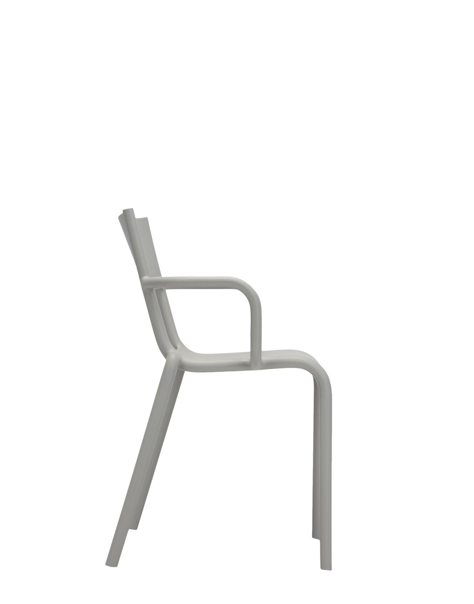 Modern Set of 2 Kartell Generic A Chairs in Grey by Philippe Starck For Sale