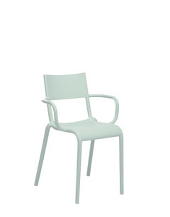 Set of 2 Kartell Generic A Chairs in Sage Green by Philippe Starck