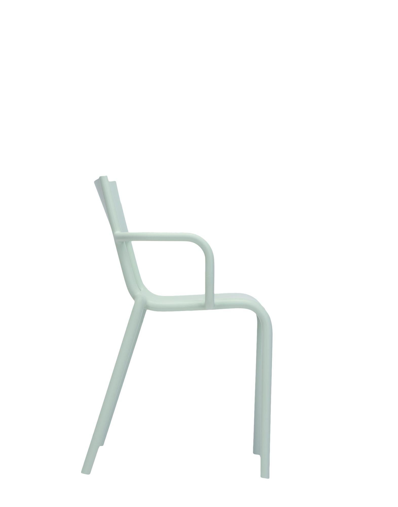 Modern Set of 2 Kartell Generic A Chairs in Sage Green by Philippe Starck For Sale