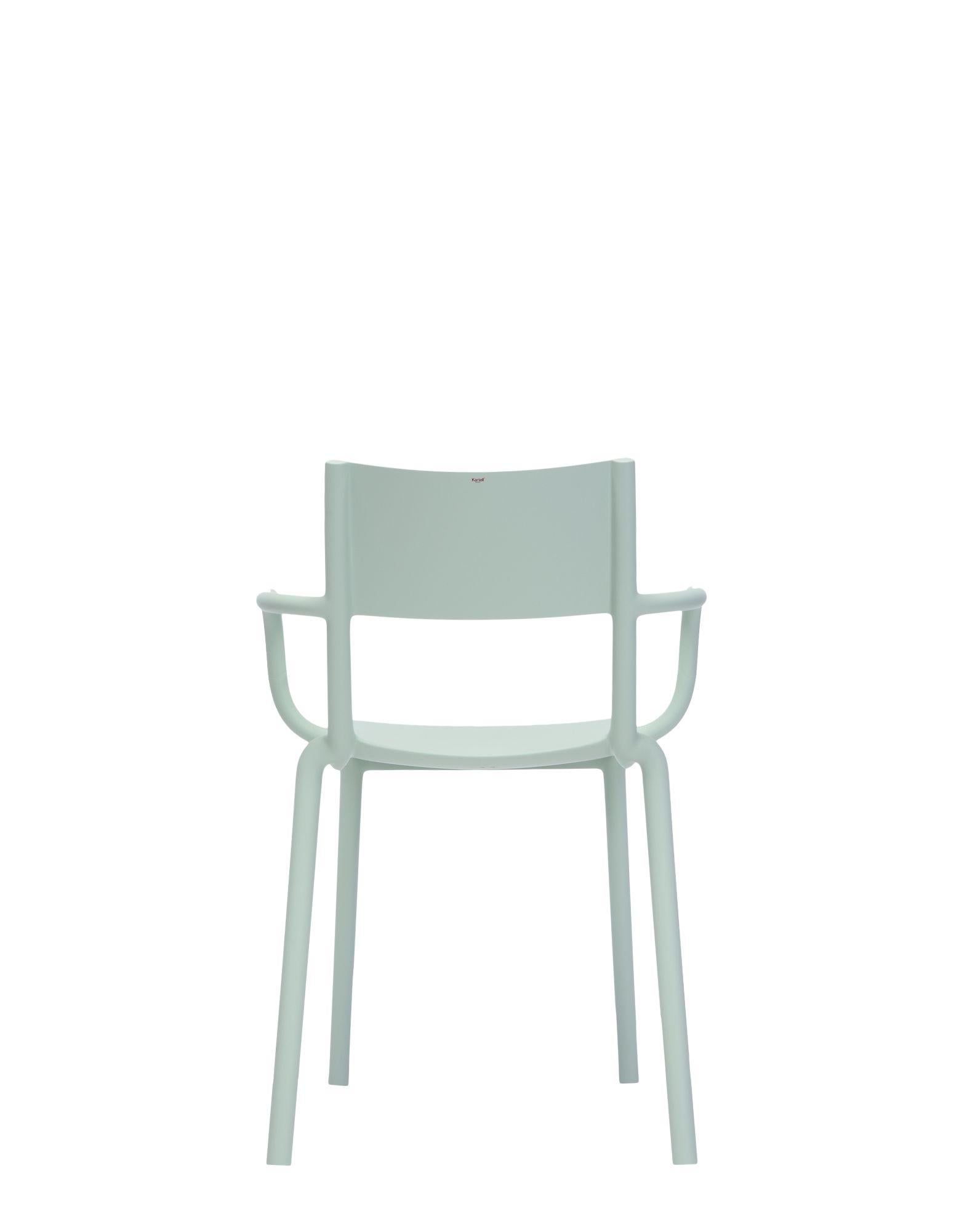 Italian Set of 2 Kartell Generic A Chairs in Sage Green by Philippe Starck For Sale