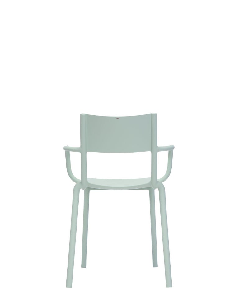 Set of 2 Kartell Generic A Chairs in Sage Green by Philippe Starck For