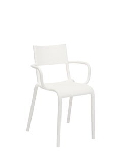 Set of 2 Kartell Generic A Chairs in White by Philippe Starck