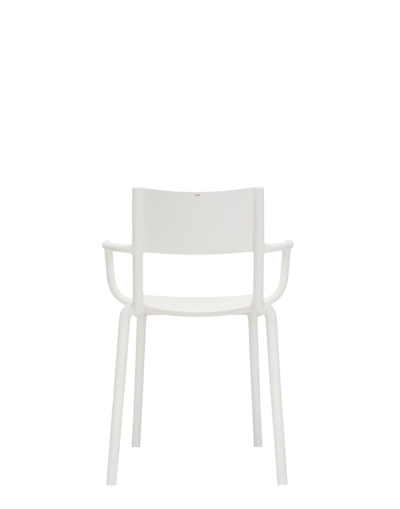 Italian Set of 2 Kartell Generic A Chairs in White by Philippe Starck For Sale