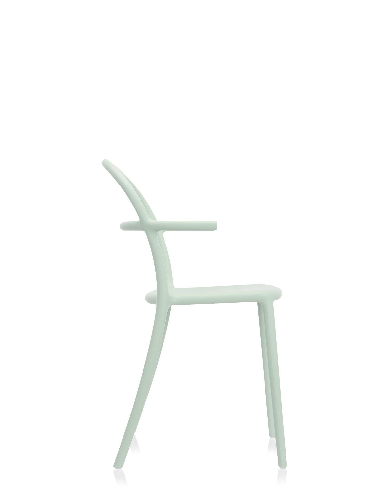Modern Set of 2 Kartell Generic C Chairs in Sage Green by Philippe Starck For Sale