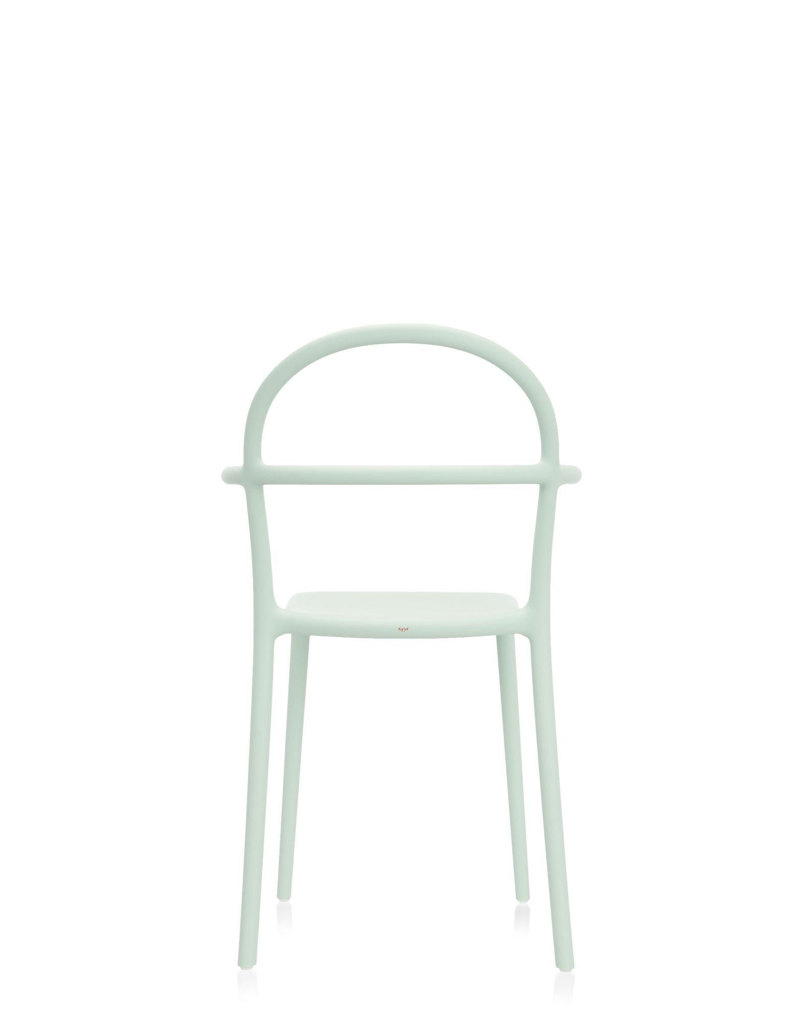 Italian Set of 2 Kartell Generic C Chairs in Sage Green by Philippe Starck For Sale