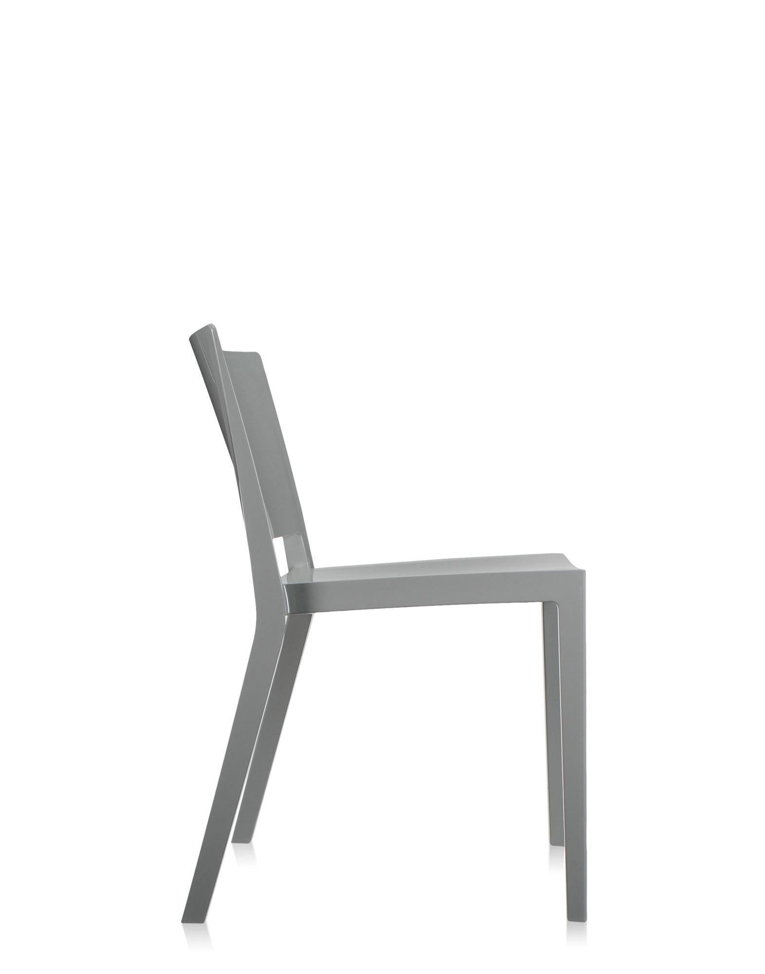 Modern Set of 2 Kartell Lizz Chairs in Grey by Piero Lissoni & Carlo Tamborini
