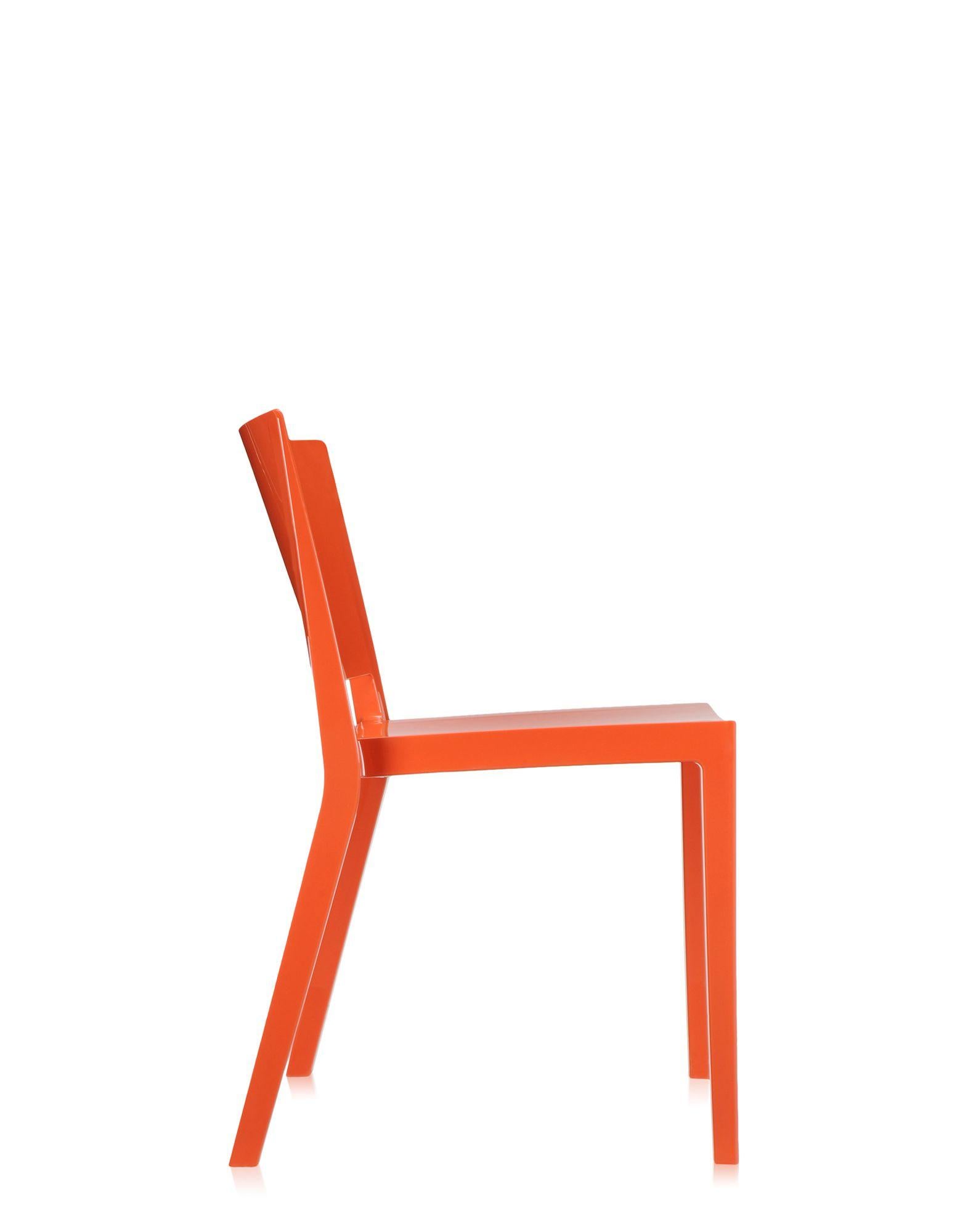 2er-Set Kartell Lizz-Stühle in Orange von Piero Lissoni & Carlo Tamborini (Moderne) im Angebot