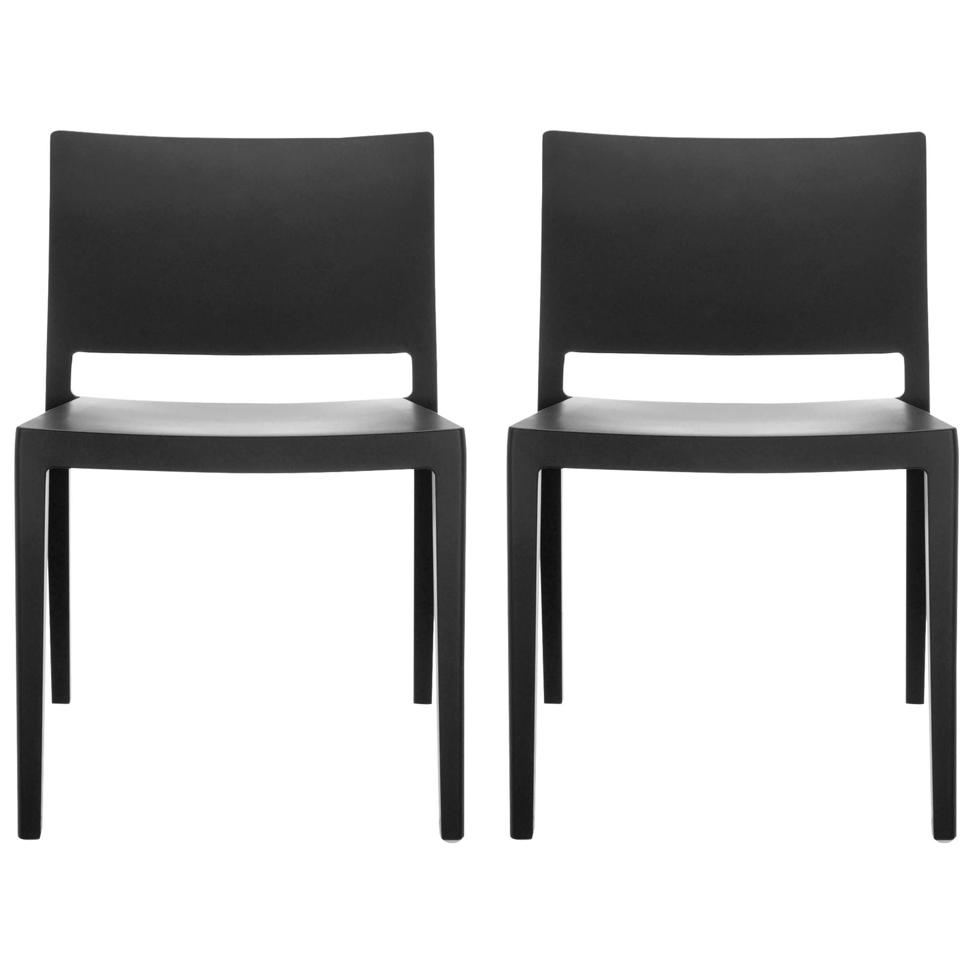 Set of 2 Kartell Lizz Mat Chairs in Black by Patricia Urquiola