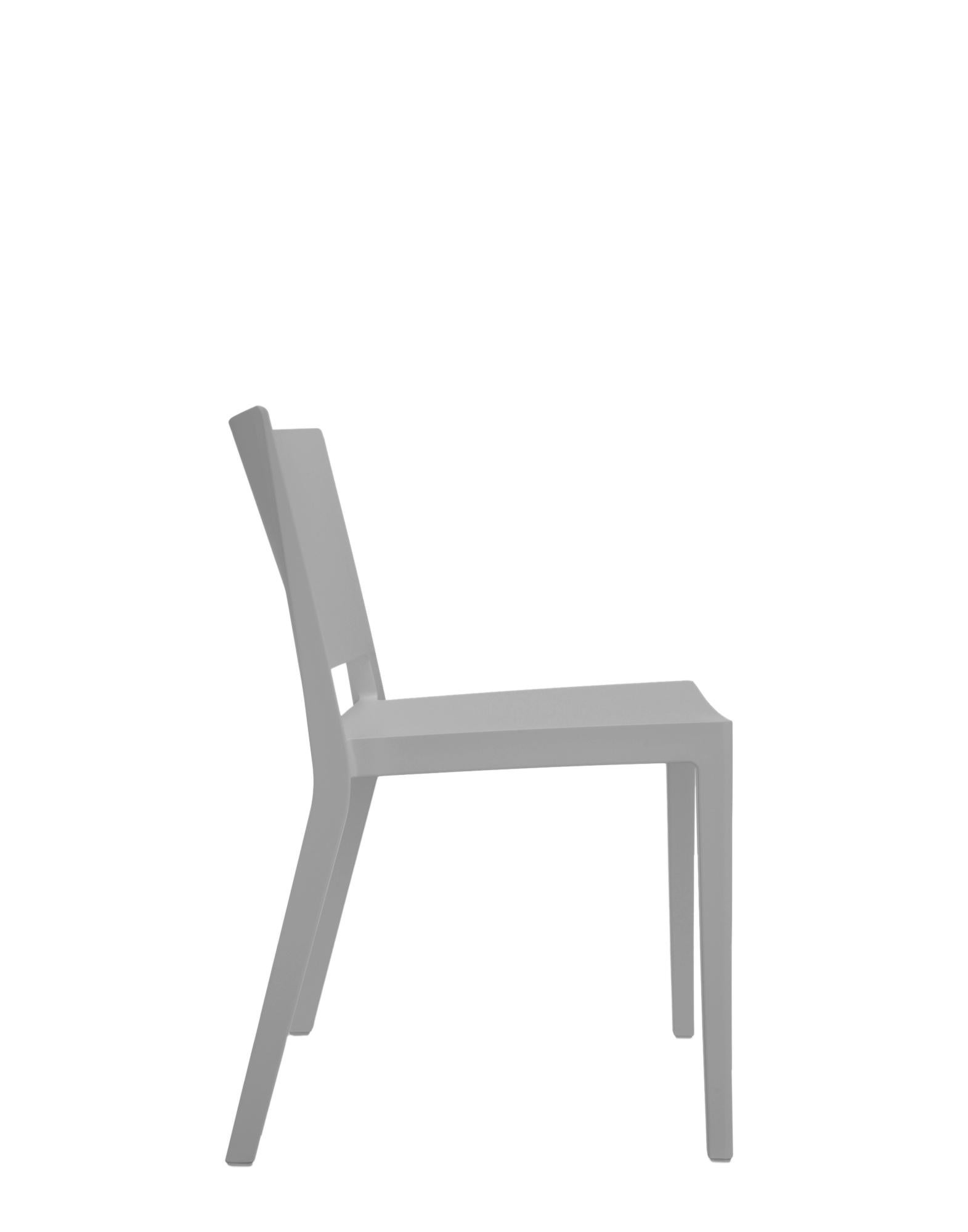 Satz von 2 Kartell Lizz Mat-Stühlen in Grau von Patricia Urquiola (Moderne) im Angebot