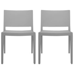 Set of 2 Kartell Lizz Mat Chairs in Grey by Patricia Urquiola