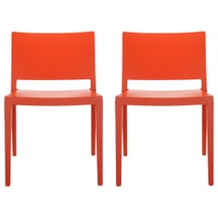 Set of 2 Kartell Lizz Mat Chairs in Orange by Patricia Urquiola