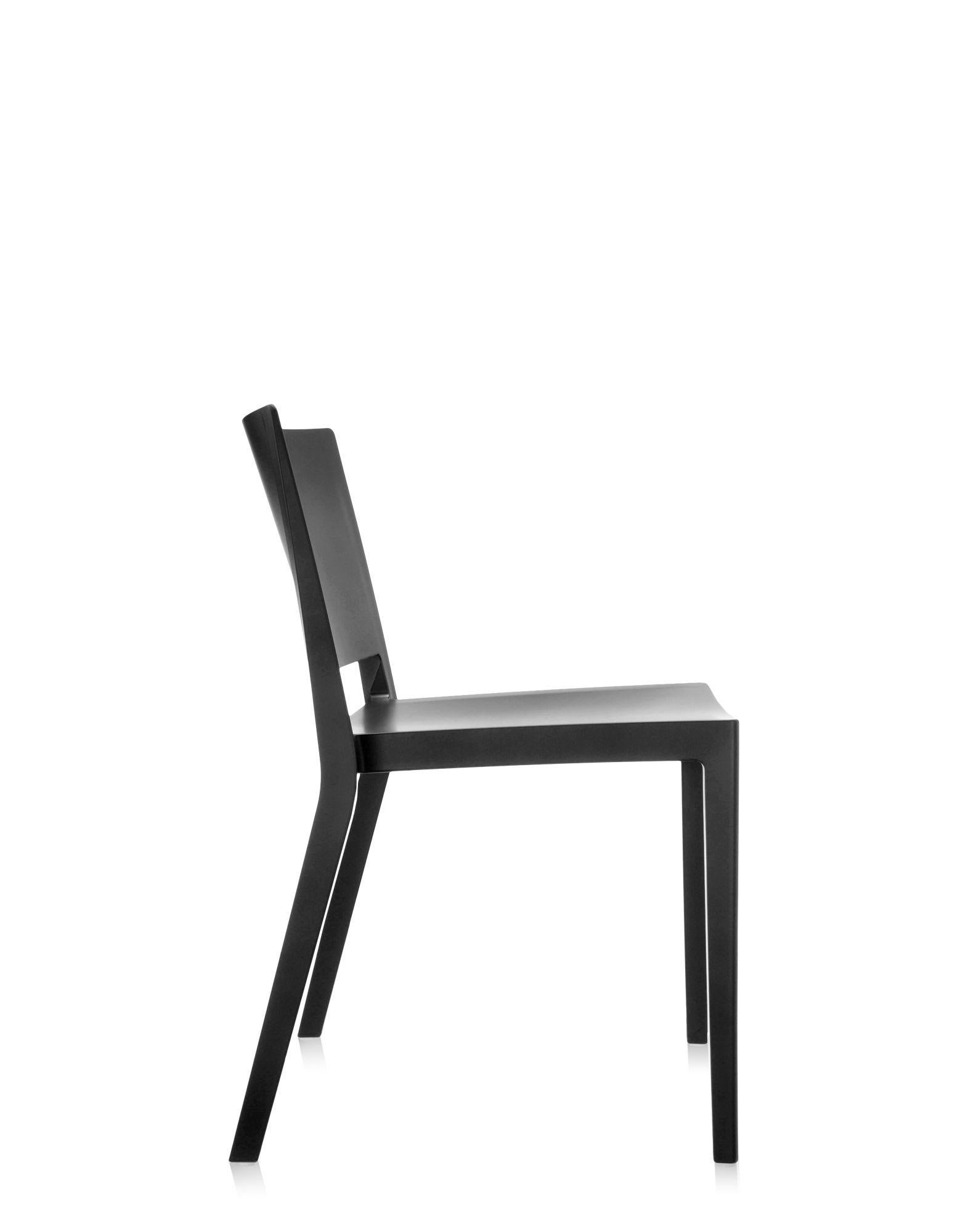 Modern Set of 2 Kartell Lizz Matt Black Chair by Piero Lissoni For Sale