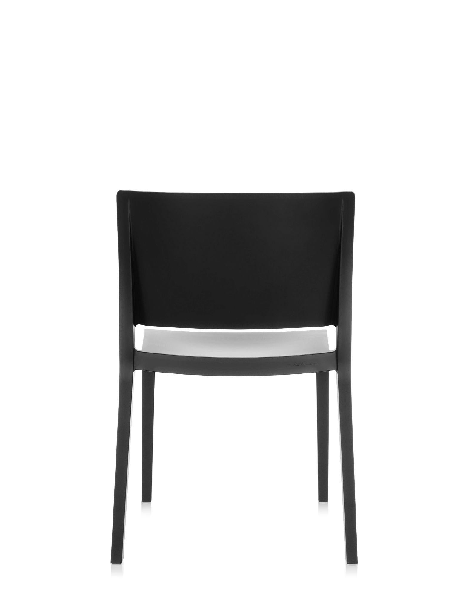 2er-Set Kartell Lizz Mattschwarzer Stuhl von Piero Lissoni (Italienisch) im Angebot