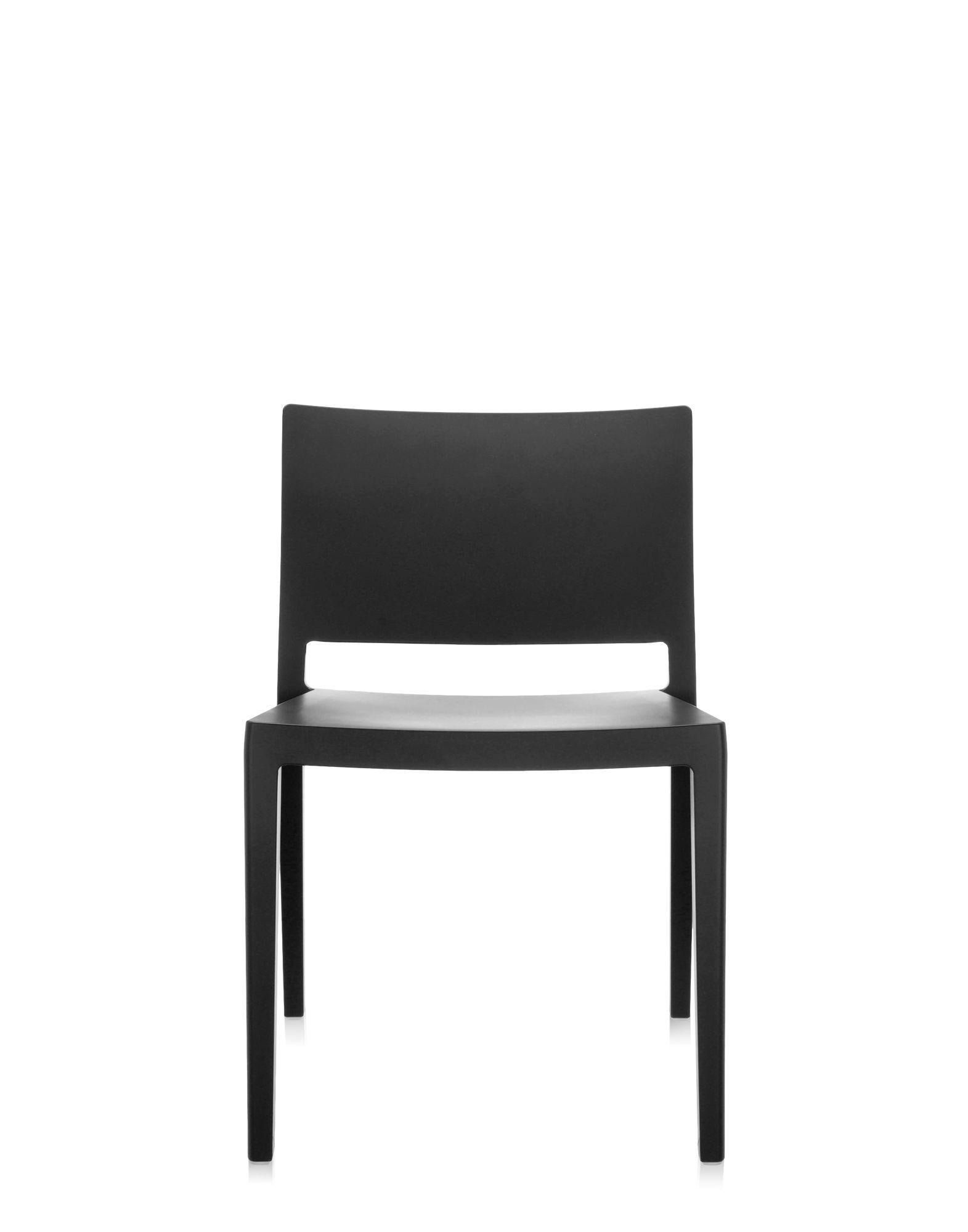 Set of 2 Kartell Lizz Matt Black Chair by Piero Lissoni For Sale