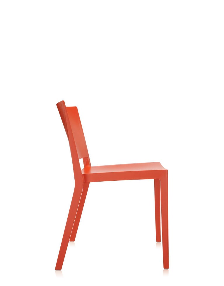 Modern Set of 2 Kartell Lizz Matt Orange Chair by Piero Lissoni For Sale