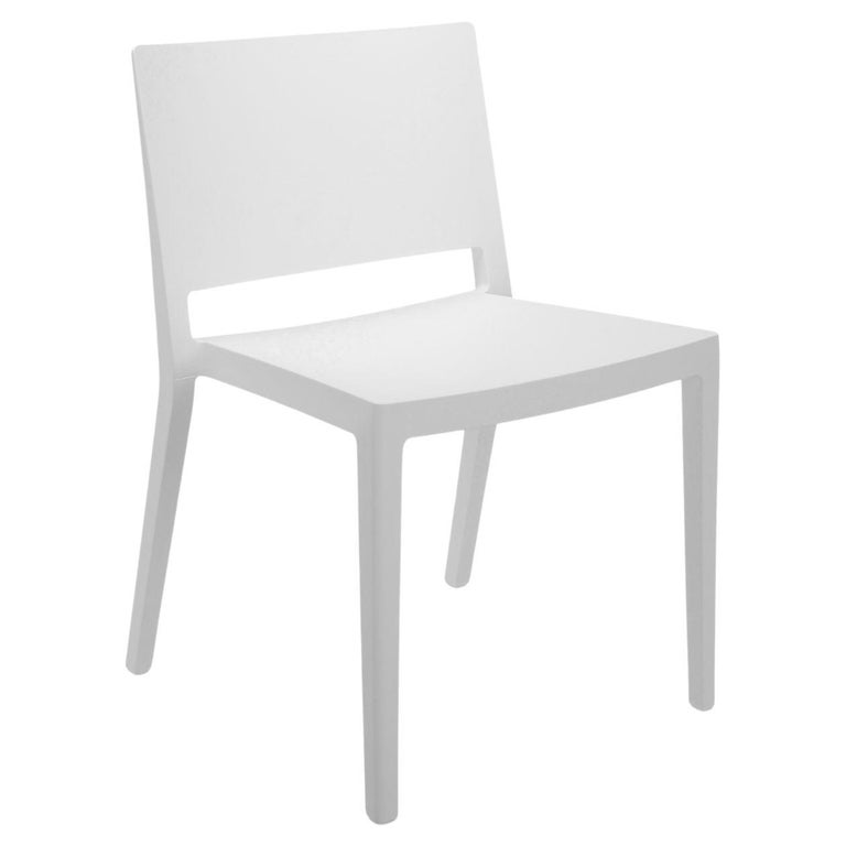 Set of 2 Kartell Lizz Matt White Chair by Piero Lissoni For Sale at 1stDibs