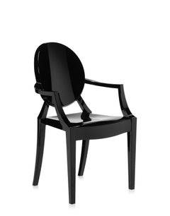 Ensemble de 2 fauteuils Kartell Louis Ghost noirs en noir de Philippe Starck