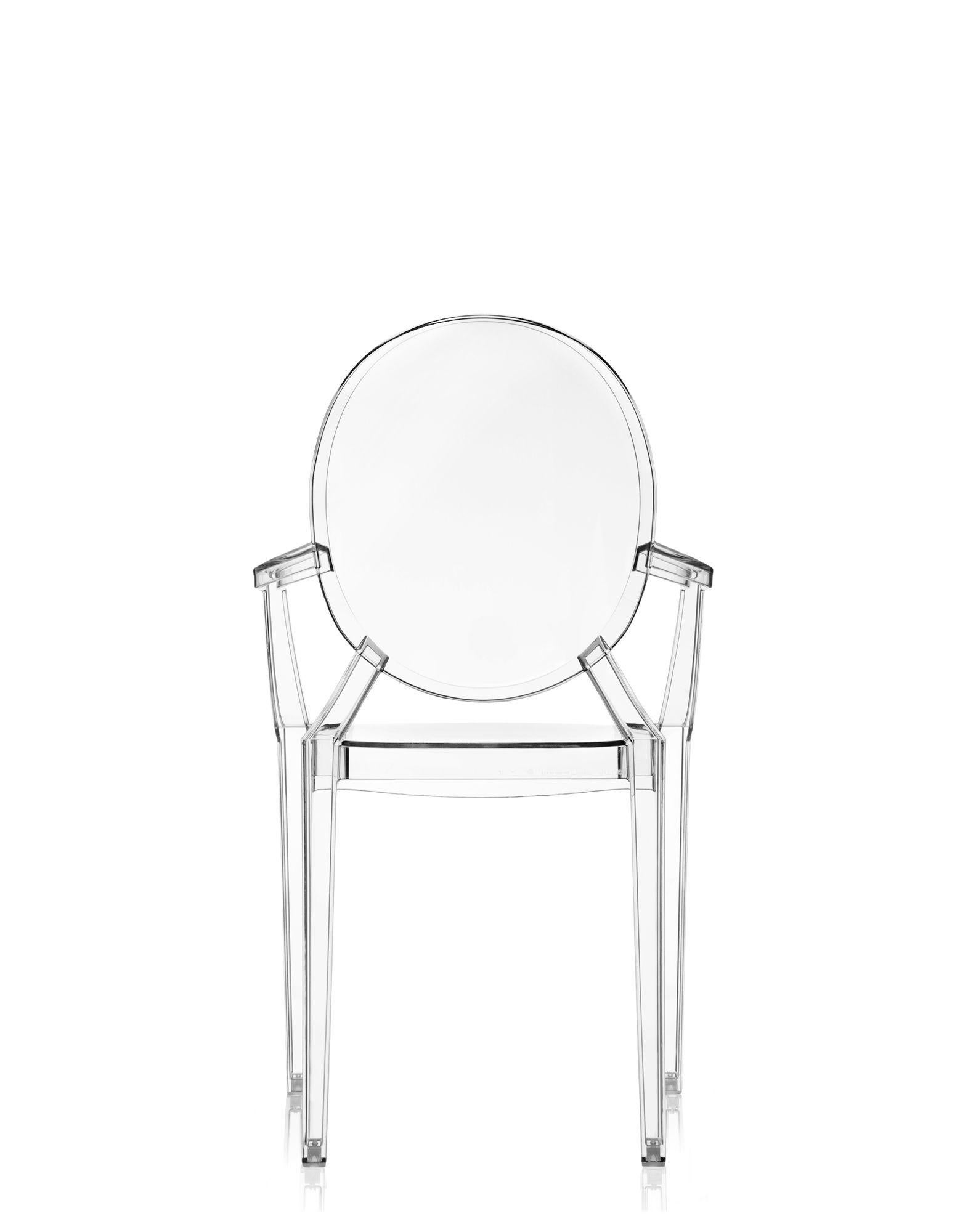 Modern Set of 2 Kartell Louis Ghost Armchairs in Crystal by Philippe Starck For Sale