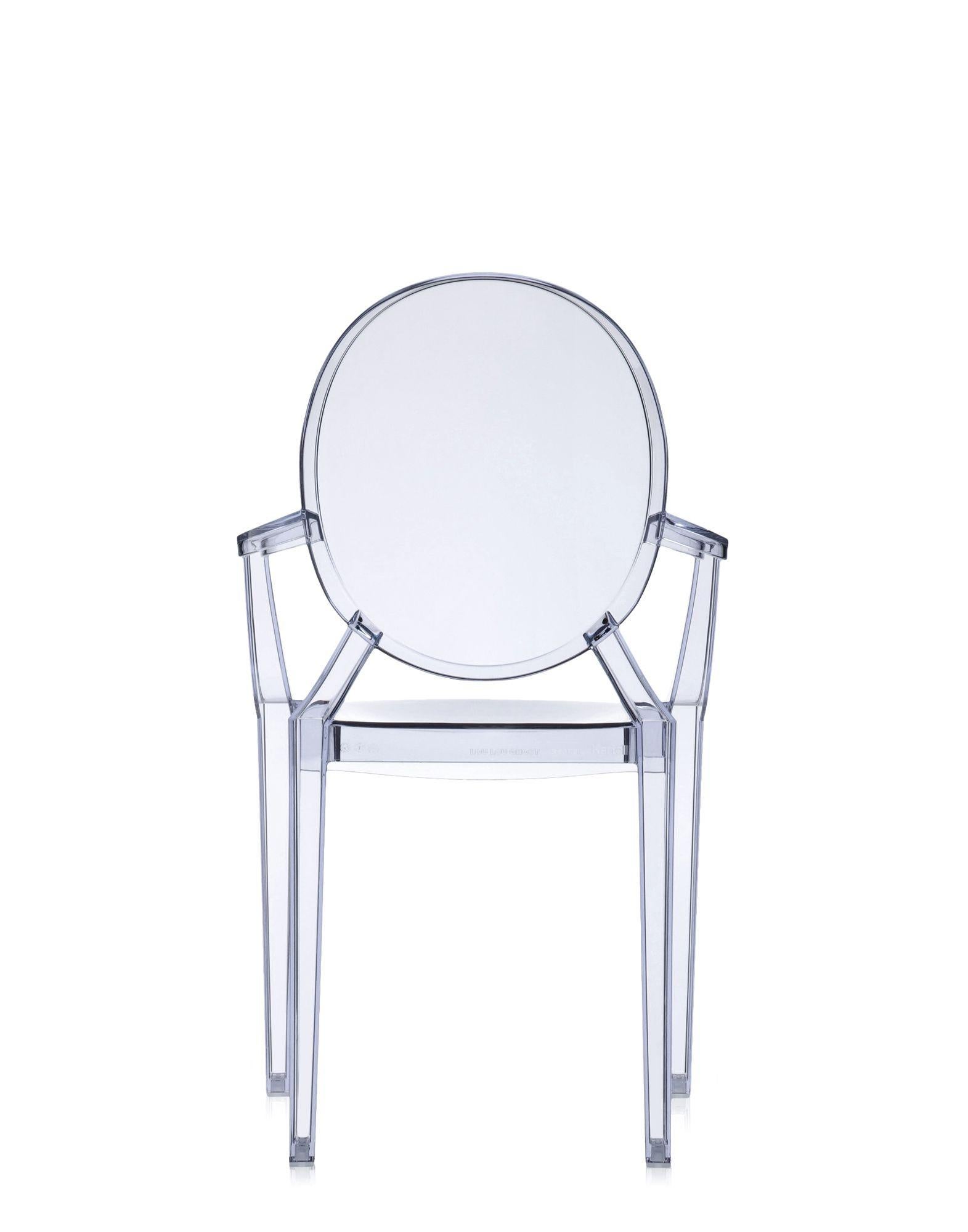 Italiano Set di 2 poltrone Kartell Louis Ghost in blu ghiaccio di Philippe Starck in vendita