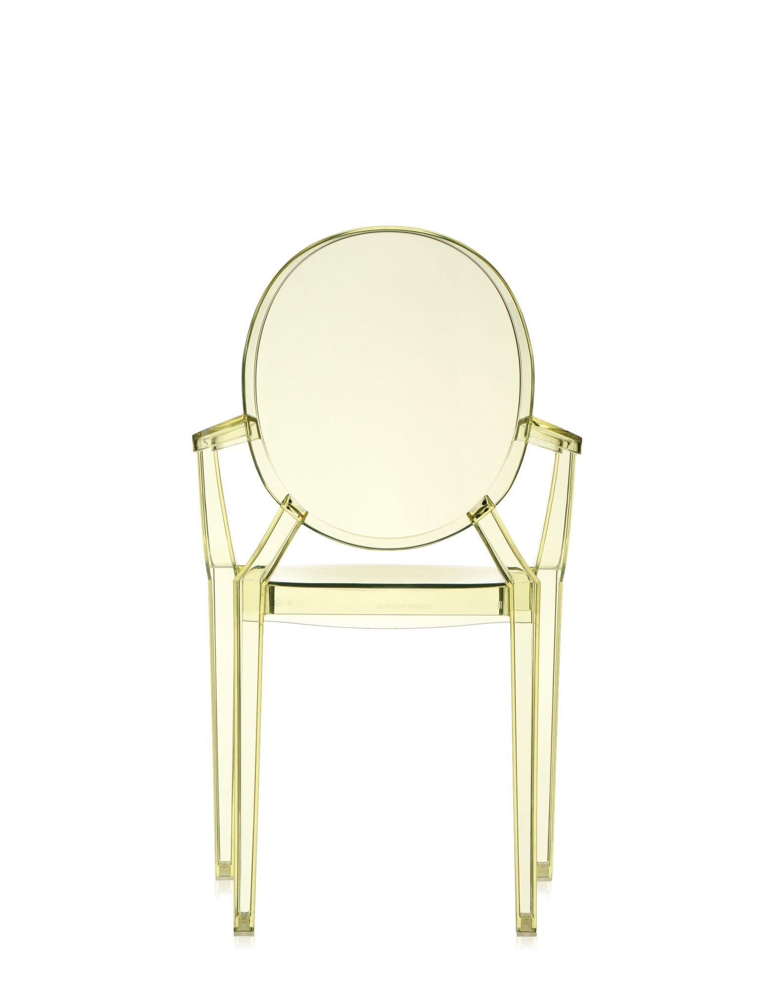 italien Ensemble de 2 fauteuils Kartell Louis Ghost en jaune paille par Philippe Starck en vente